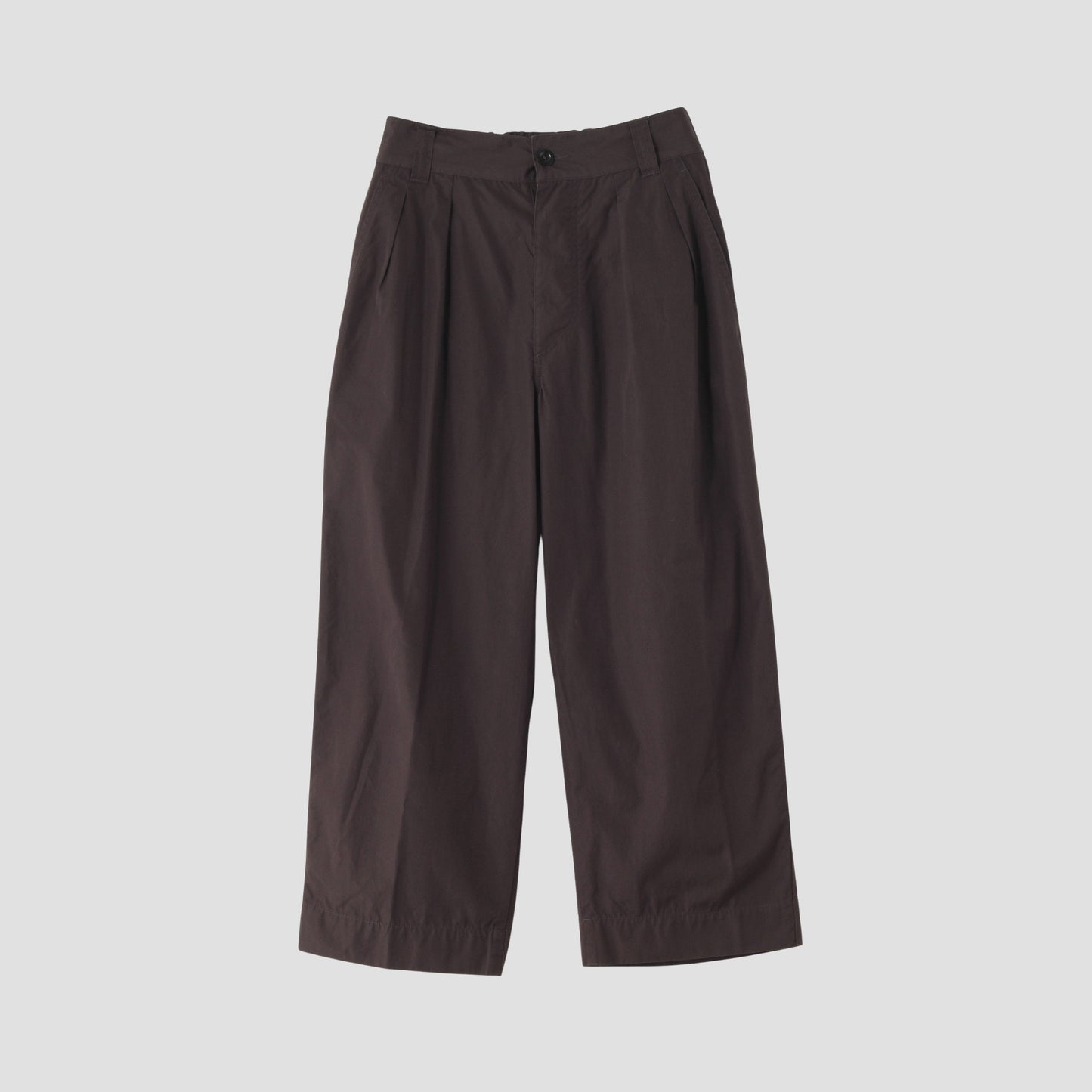 FINE COMPACT COTTON POPLIN TROUSERS