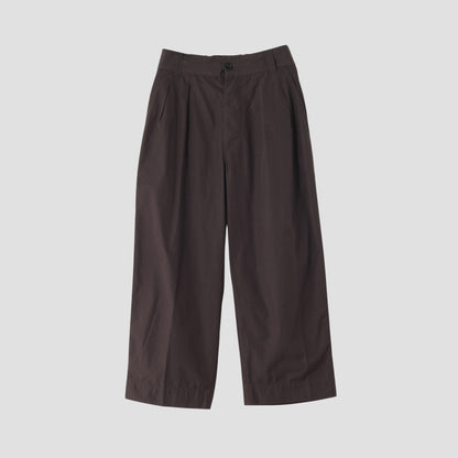 FINE COMPACT COTTON POPLIN TROUSERS