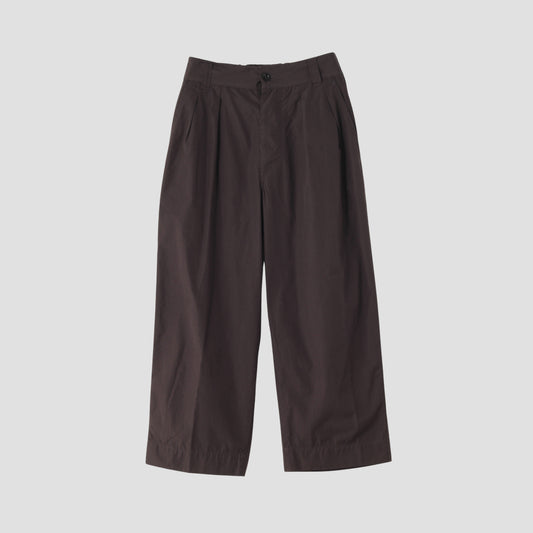 FINE COMPACT COTTON POPLIN TROUSERS