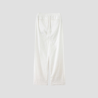 LINEN COTTON TWILL TROUSERS