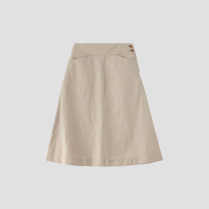 COTTON LINEN OXFORD SKIRT