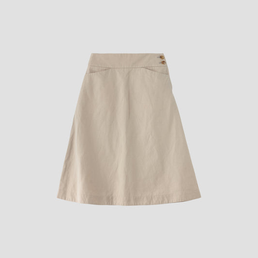 COTTON LINEN OXFORD SKIRT