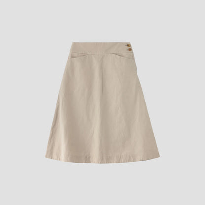 COTTON LINEN OXFORD SKIRT