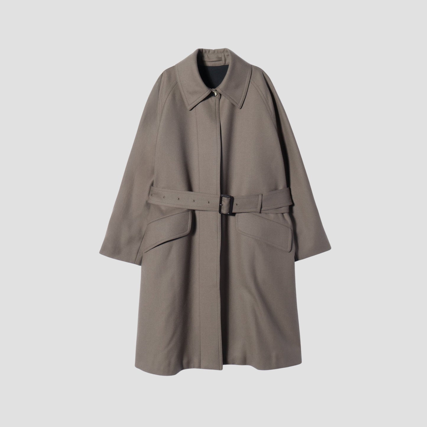 SATIN WOOL TWILL COAT