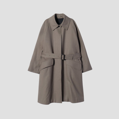 SATIN WOOL TWILL COAT