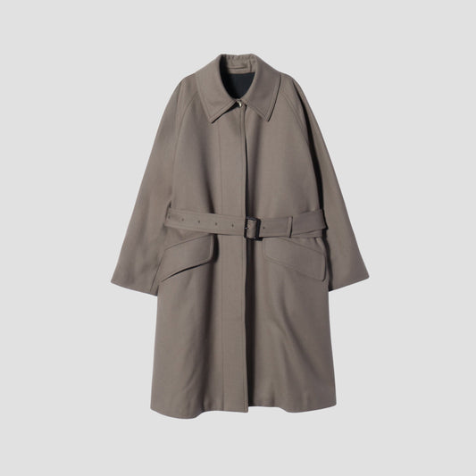 SATIN WOOL TWILL COAT