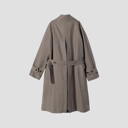 SATIN WOOL TWILL COAT