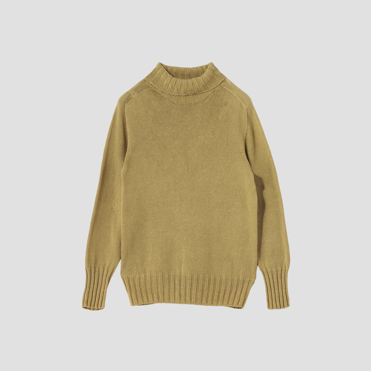 LINEN COTTON WIDE ROLL NECK KNIT