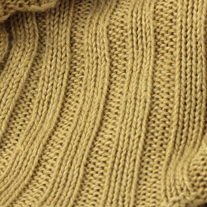 LINEN COTTON WIDE ROLL NECK KNIT