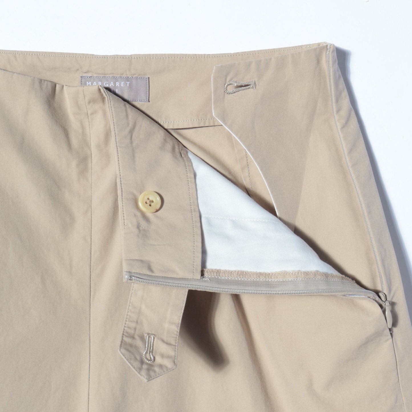 WASHED YARN DYE COTTON POPLIN TROUSERS