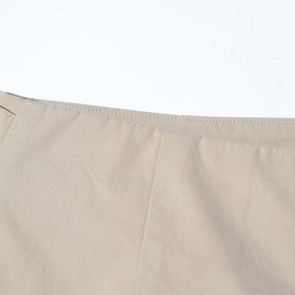 WASHED YARN DYE COTTON POPLIN TROUSERS