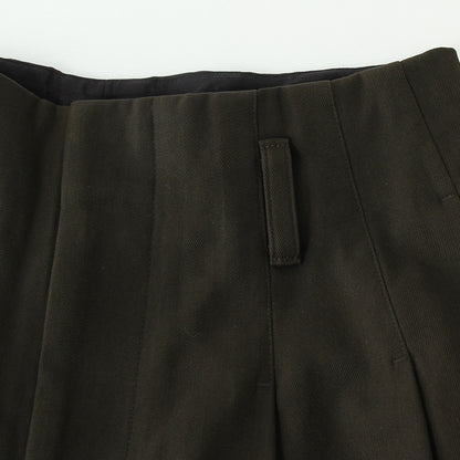 COMPACT COTTON WOOL TROUSERS