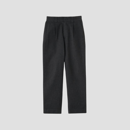 BRUSHED WOOL COTTON TWILL TROUSERS
