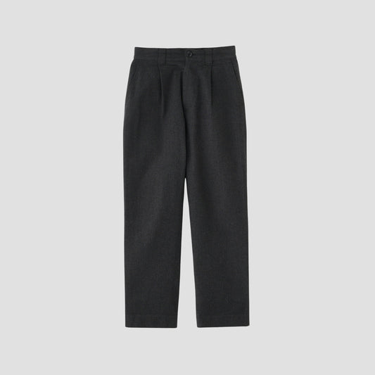 BRUSHED WOOL COTTON TWILL TROUSERS