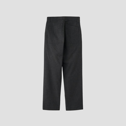 BRUSHED WOOL COTTON TWILL TROUSERS