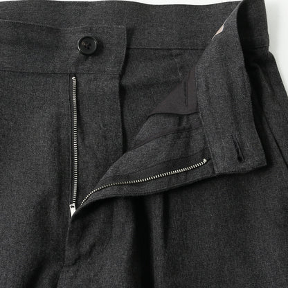 BRUSHED WOOL COTTON TWILL TROUSERS