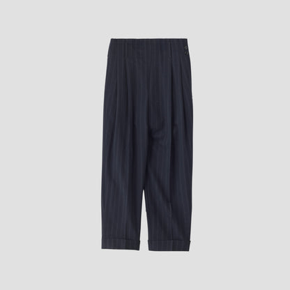WIDE STRIPE WOOL TROUSERS