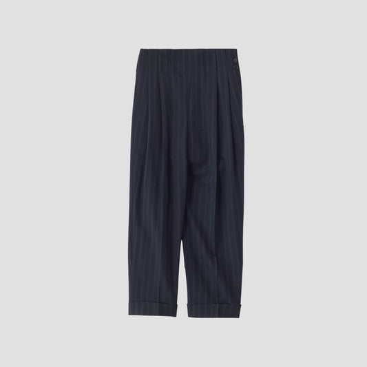 WIDE STRIPE WOOL TROUSERS