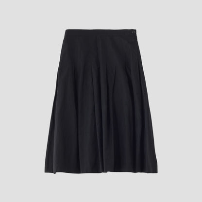WOOL LINEN POPLIN SKIRT