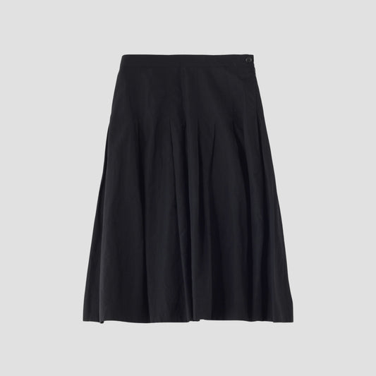 WOOL LINEN POPLIN SKIRT