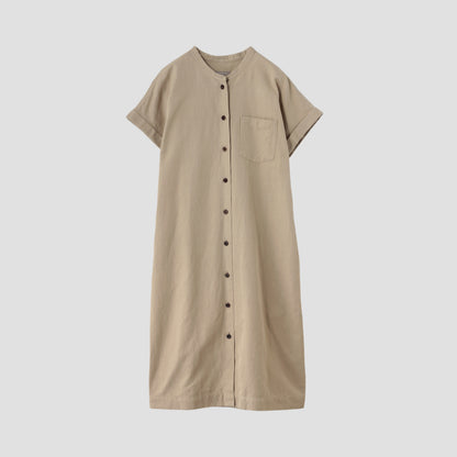 COTTON LINEN TWILL DRESS