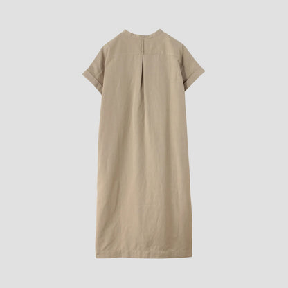 COTTON LINEN TWILL DRESS