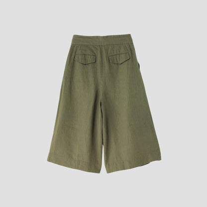 COATED LINEN PLAINWEAVE TROUSERS