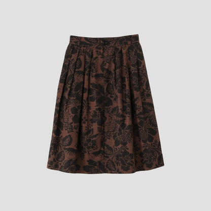 DAMASK COTTON LINEN TWILL SKIRT