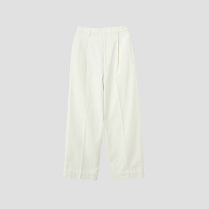 WASHED COTTON TWILL TROUSERS