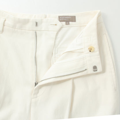 WASHED COTTON TWILL TROUSERS