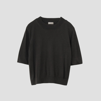RAMIE COTTON DEEP RIB T SHIRT KNIT
