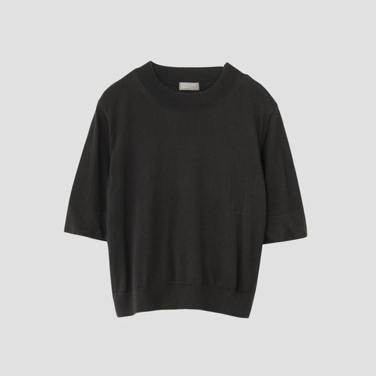 RAMIE COTTON DEEP RIB T SHIRT KNIT
