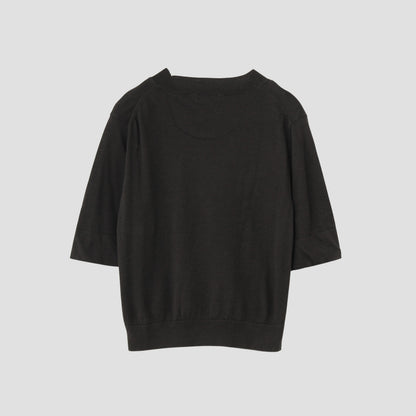 RAMIE COTTON DEEP RIB T SHIRT KNIT