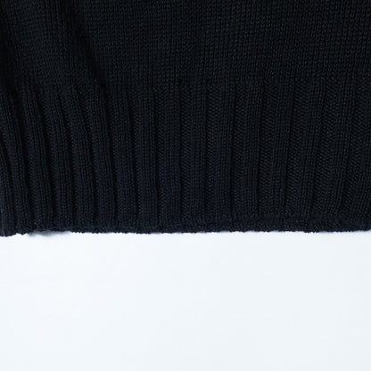 LINEN COTTON WIDE ROLL NECK KNIT
