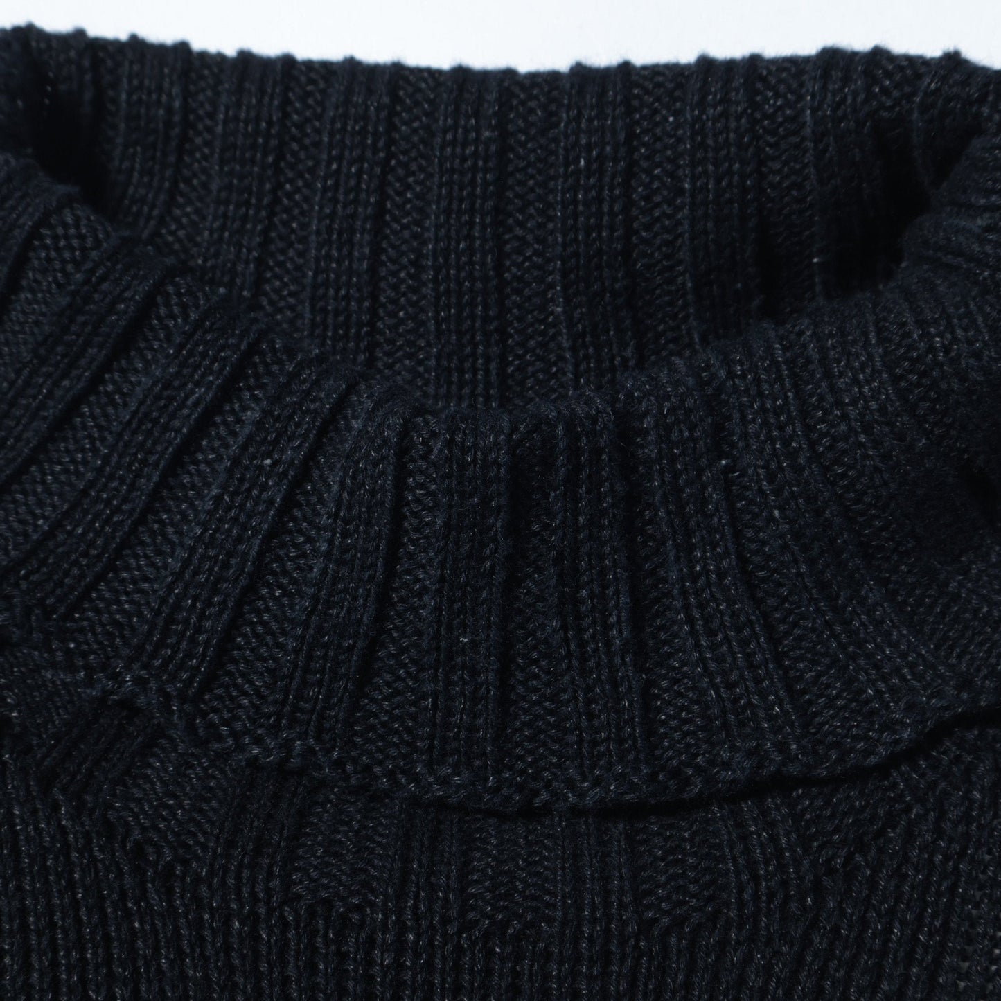 LINEN COTTON WIDE ROLL NECK KNIT