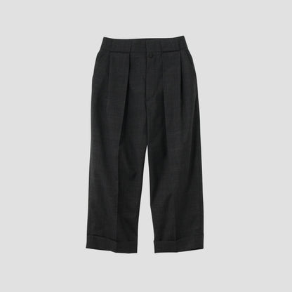 FINE GLEN CHECK WOOL TROUSERS
