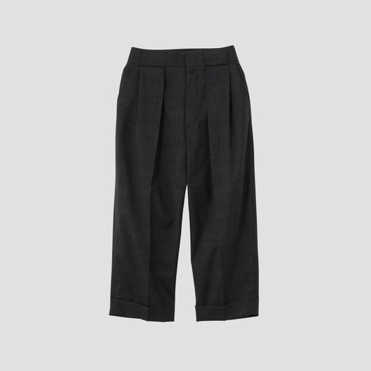 FINE GLEN CHECK WOOL TROUSERS