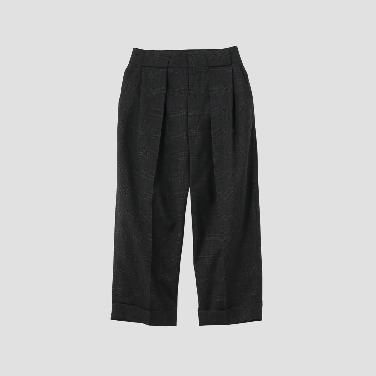 FINE GLEN CHECK WOOL TROUSERS