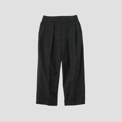 FINE GLEN CHECK WOOL TROUSERS