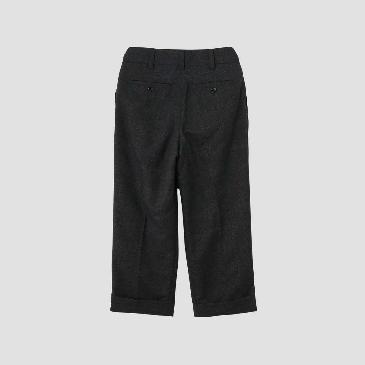 FINE GLEN CHECK WOOL TROUSERS