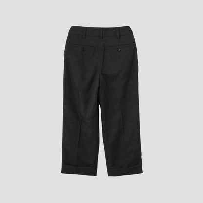 FINE GLEN CHECK WOOL TROUSERS