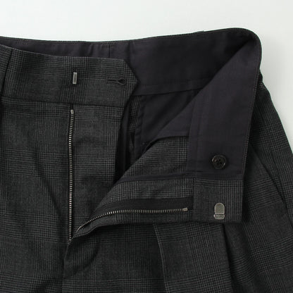 FINE GLEN CHECK WOOL TROUSERS
