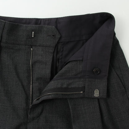 FINE GLEN CHECK WOOL TROUSERS