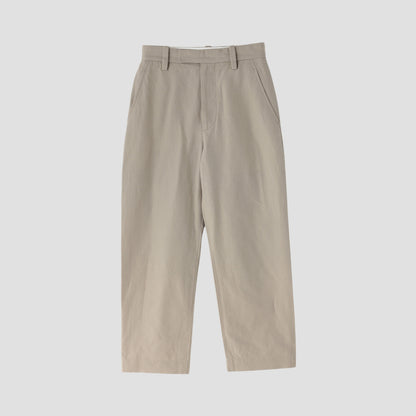 PLAIN WEAVE COTTON LINEN TROUSERS
