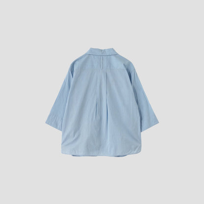 FINE STRIPE COTTON SILK SHIRT