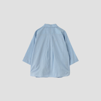 FINE STRIPE COTTON SILK SHIRT