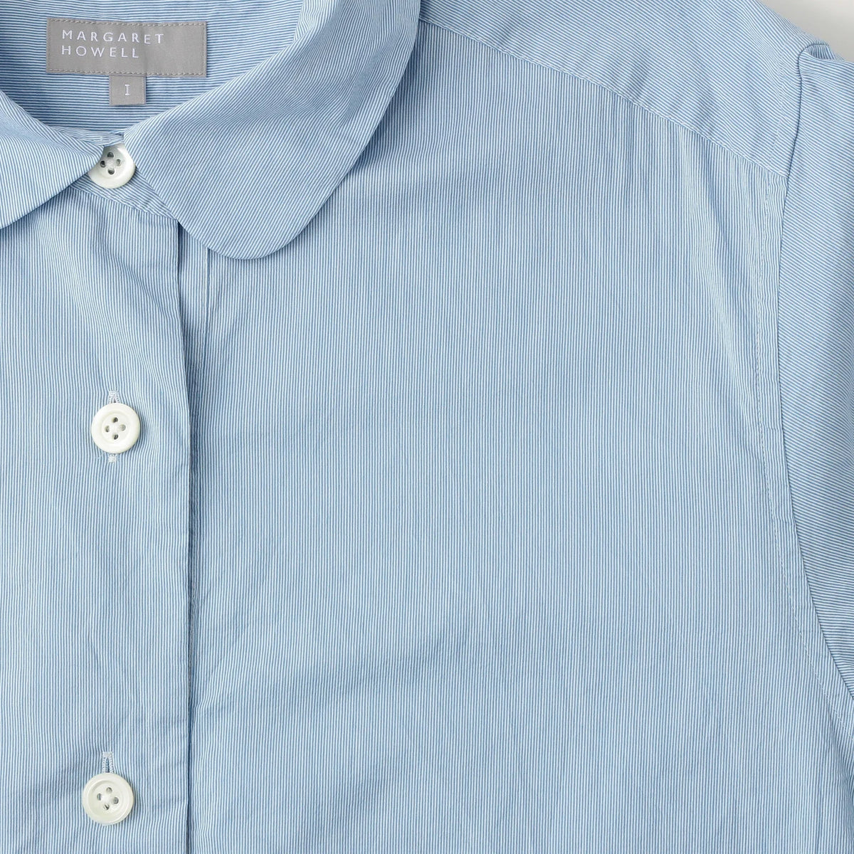 FINE STRIPE COTTON SILK SHIRT