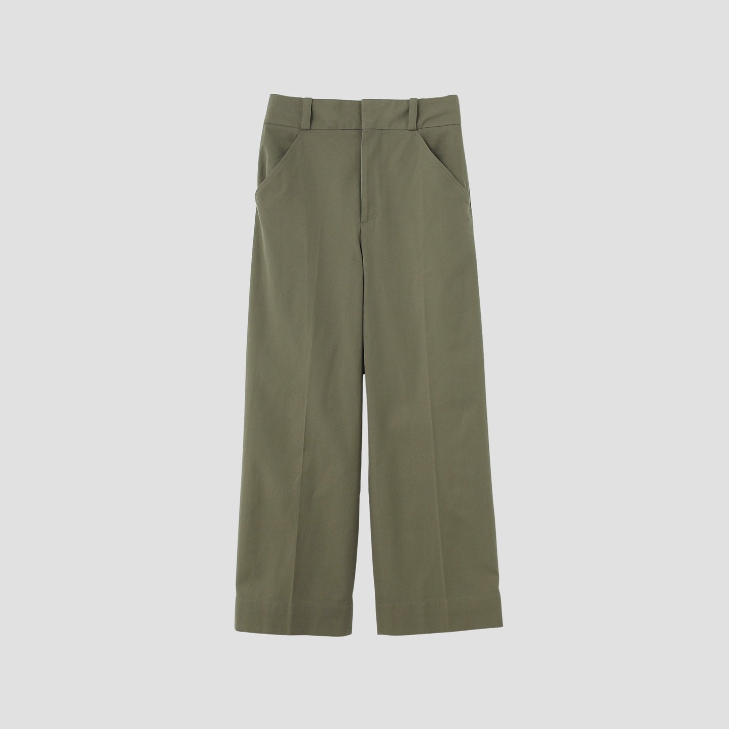 WOOL COTTON TWILL TROUSERS