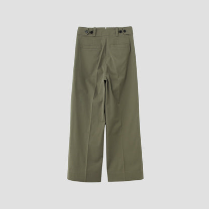 WOOL COTTON TWILL TROUSERS