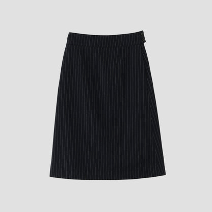 BROKEN STRIPE WOOL SKIRT